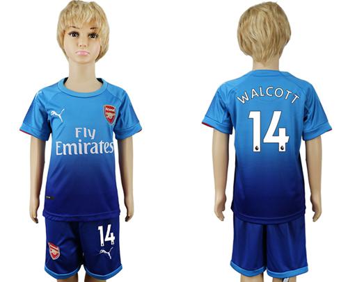 Arsenal #14 Walcott Away Kid Soccer Club Jersey